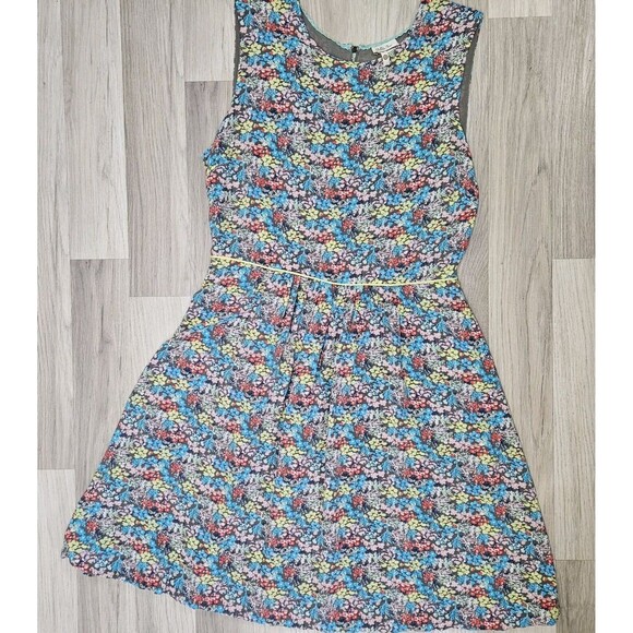 MATILDA JANE Womens Gray Floral Lightweight Tank Zip Up Dress Size 12 - Picture 1 of 8